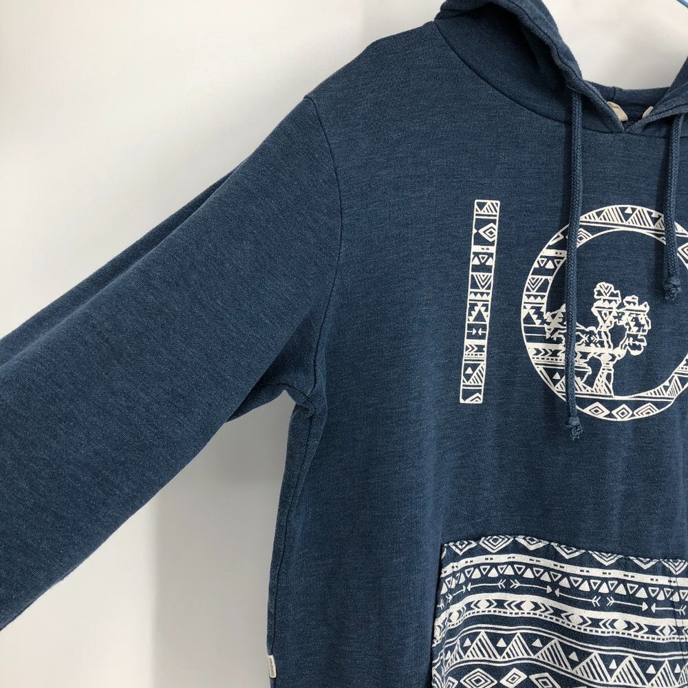 Tentree Blue and white Pullover Long Sleeve Graphic Logo Hoodie size LG - Picture 5 of 16